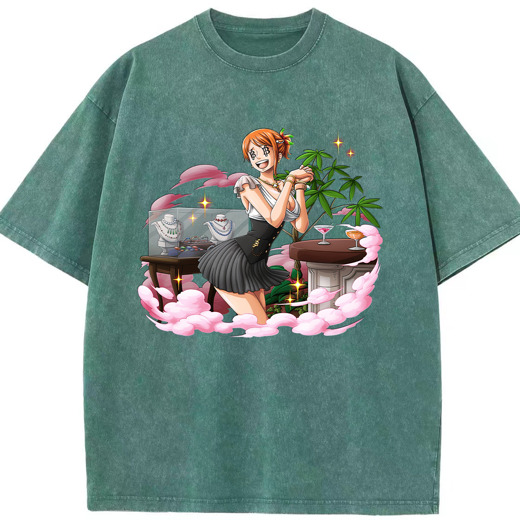 ワンピース ナミ ONE PIECE Nami 綿100% ヴィンテージ風 半袖Tシャツ（フロントプリント）